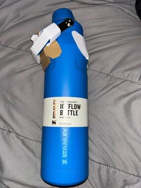 Stanley Bright Blue IceFlow Bottle with White Lid